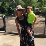 Meredith Kessler Triathlete with nephew at park in mill valley california